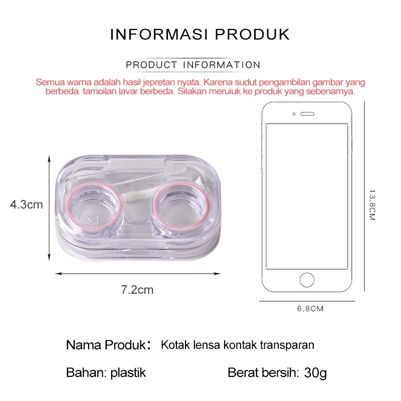 SAYOSHOW - Softlens Case Transparan , Tempat Softlens Bening