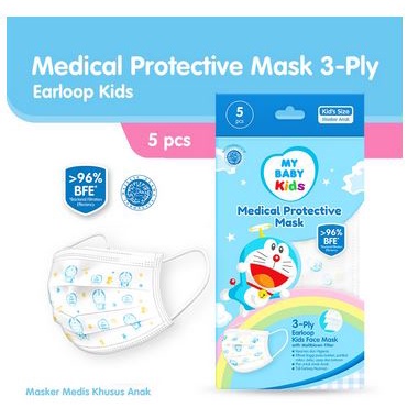 MY BABY Kids DORAEMON Medical Protective Mask Isi 5 Pcs dan box isi 20 pcs - BW JTB