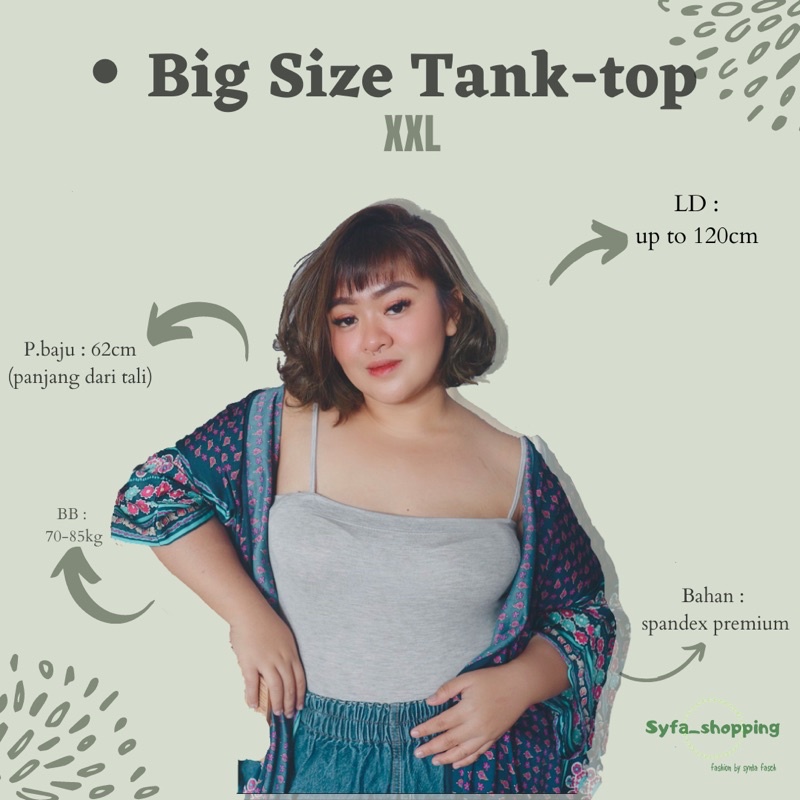 Big Size Tanktop Kemben/Tanktop Jumbo/Tanktop Tali kecil-2