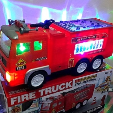 Mobil Truck Polisi Pemadam Kebakaran Berjalan Bersuara Dan berlampu Terbaru| Mainan Anak Laki LAki-TRUCK PEMADAM JY685