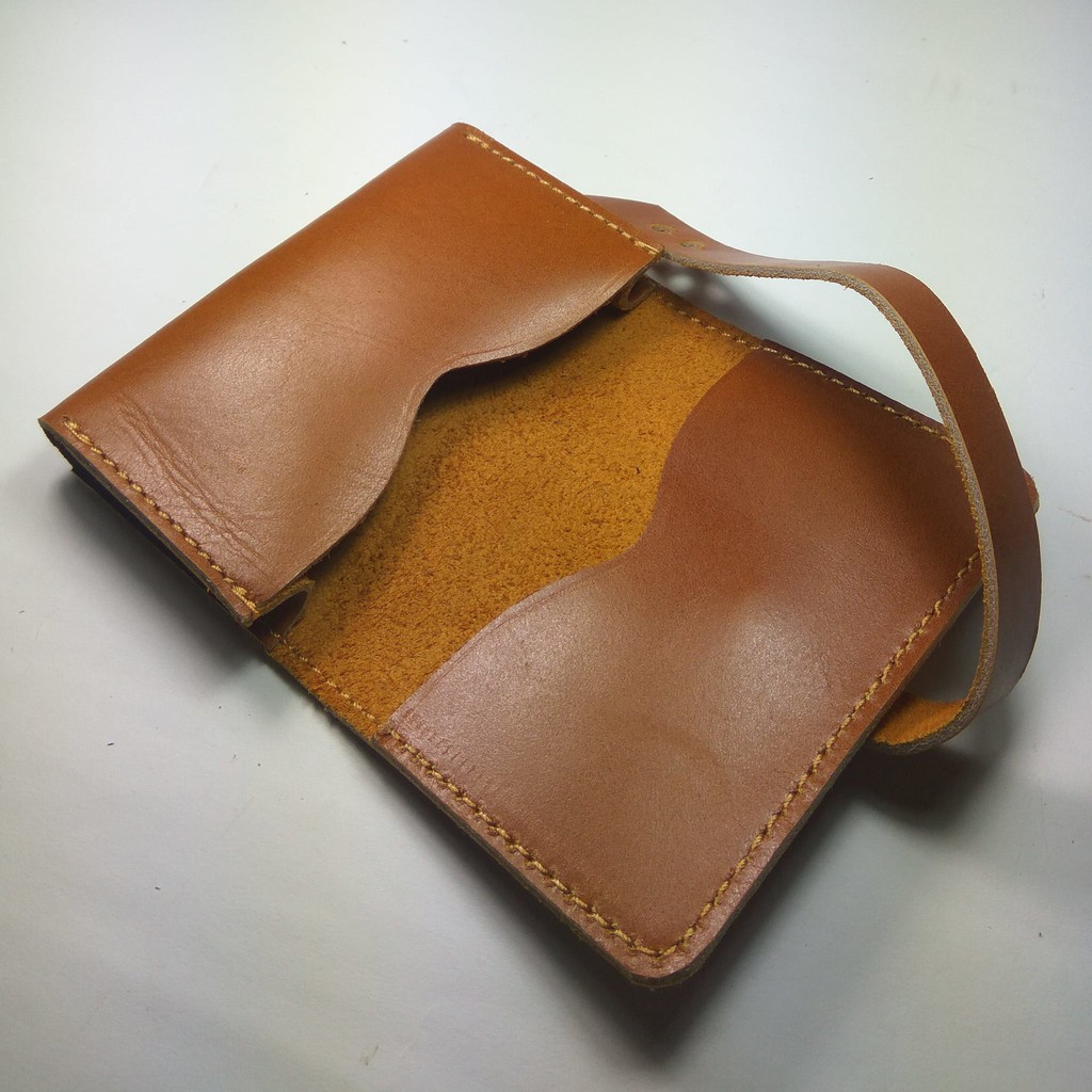 dompet kartu | wallet card holder muat banyak kulit asli warna tan