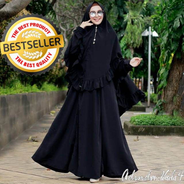 GAMIS SYARI ANNAJAH CAPUCCINO 900GR 110 140 ALLSIZE GAMIS SYARI BUSUI CADAR CREPE HQ POLOS MURAH I.