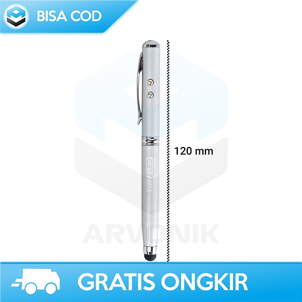 LASER POINTER TAFFLED 4 IN 1 STYLUS SENTER DESAIN ELEGAN ALUMUNIUM 054