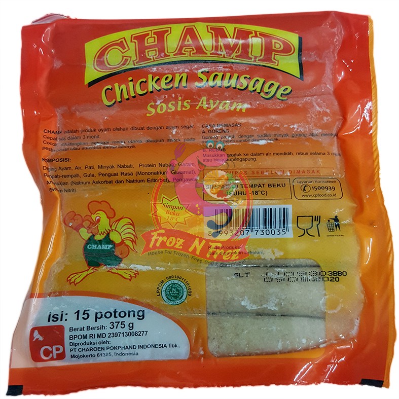 

CHAMP Sosis Ayam 375 Gram (15 Pcs)