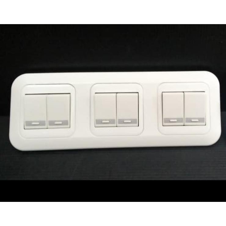 Saklar Seri 3 gang 6 Saklar Kecil Panasonic Tanam