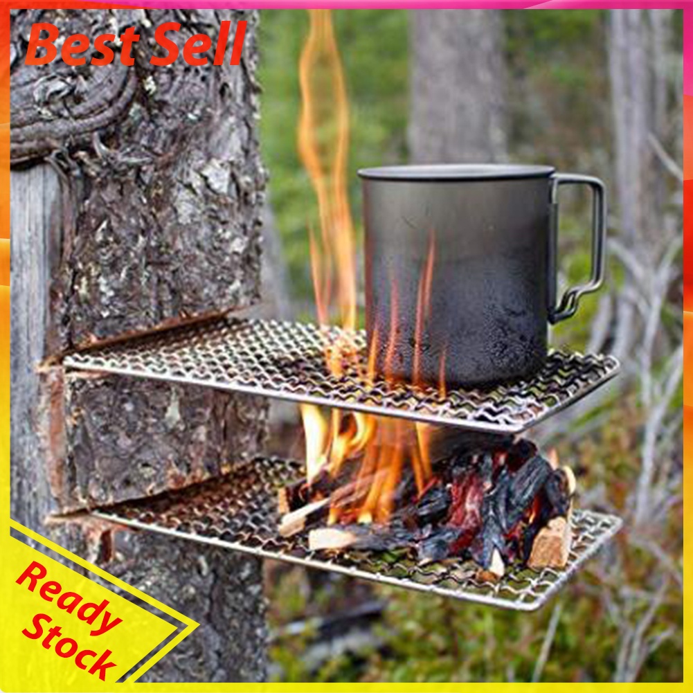 Stainless Steel Camping Grill Grate Mesh Grilling Net Fire BBQ Activities