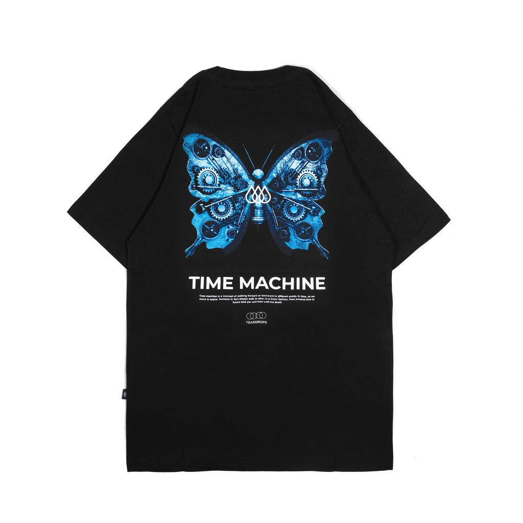 Teardrops T-Shirt Butterfly Time Machine Black
