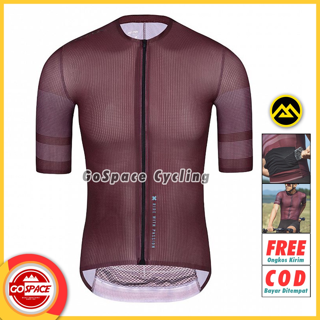 JERSEY MONTON STARSHINE MAROON | SEPEDA ROADBIKE CYCLING PRIA RB