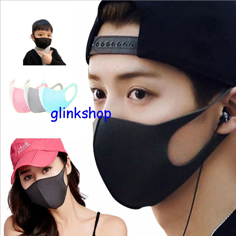 MASKER SCUBA KOREA dewasa anak2 kain polos bisa dicuci dan Masker ANTI POLUSI/DEBU/BAKTERI