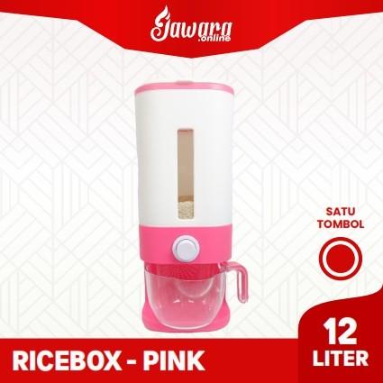Lay | [Gratis Ongkir] Rice Box Modern Pink Dispenser Beras 12 Liter