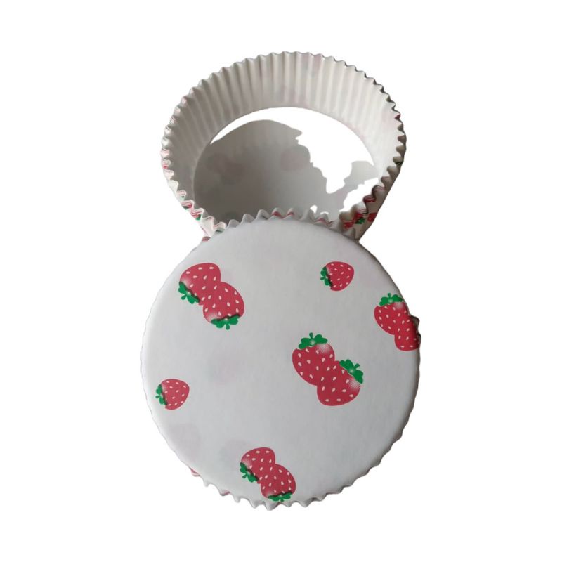 cup roti laminasi bulat 8 cm (stroberry)