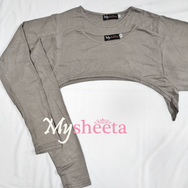 manset crop premium• manset sambung lengan bolero • manset kaos •-Abu