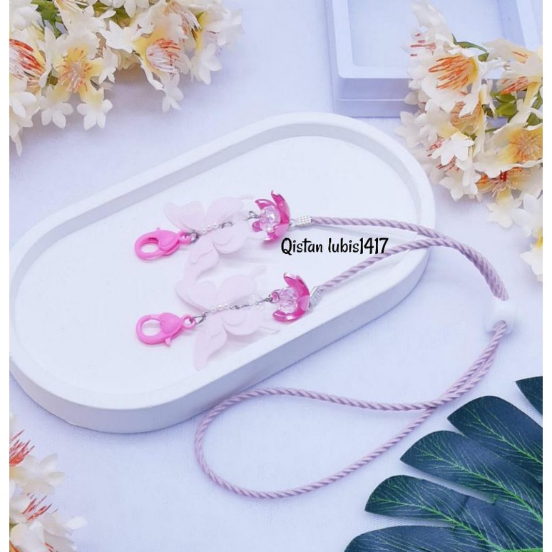 Strap mask kupu organza