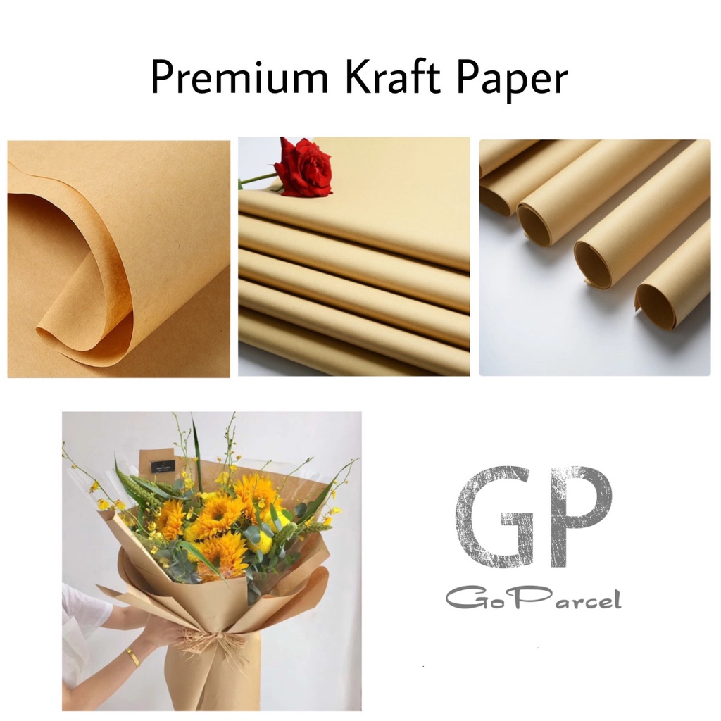 ( 5 Lembar ) PREMIUM KRAFT PAPER - KERTAS PREMIUM VINTAGE COKLAT - GIFT WRAPPING PAPER CLASSIC - KERTAS BUNGA / RANGKAIAN BUKET BUNGA / CLASSIC BROWN KORAN STYLE FOR BACKGROUND COVER PHOTOGRAPHY PROPERTY