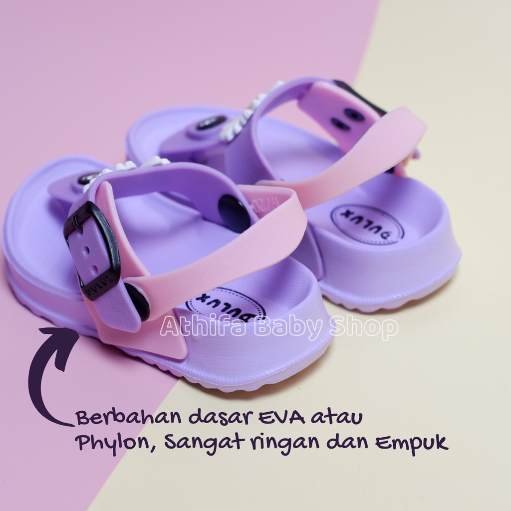 Sepatu Sandal Anak Perempuan Bayi Balita Usia 6 7 8 9 10 11 Bulan 1 2 3 Tahun Size 19 20 21 22 23 24 Sendal Gunung Karet Cewek Spatu Sandal Prewalker Karet Phylon Ringan -Dulux 213e-