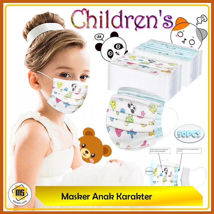 Masker Anak 3ply Karakter 1 Box 50pcs