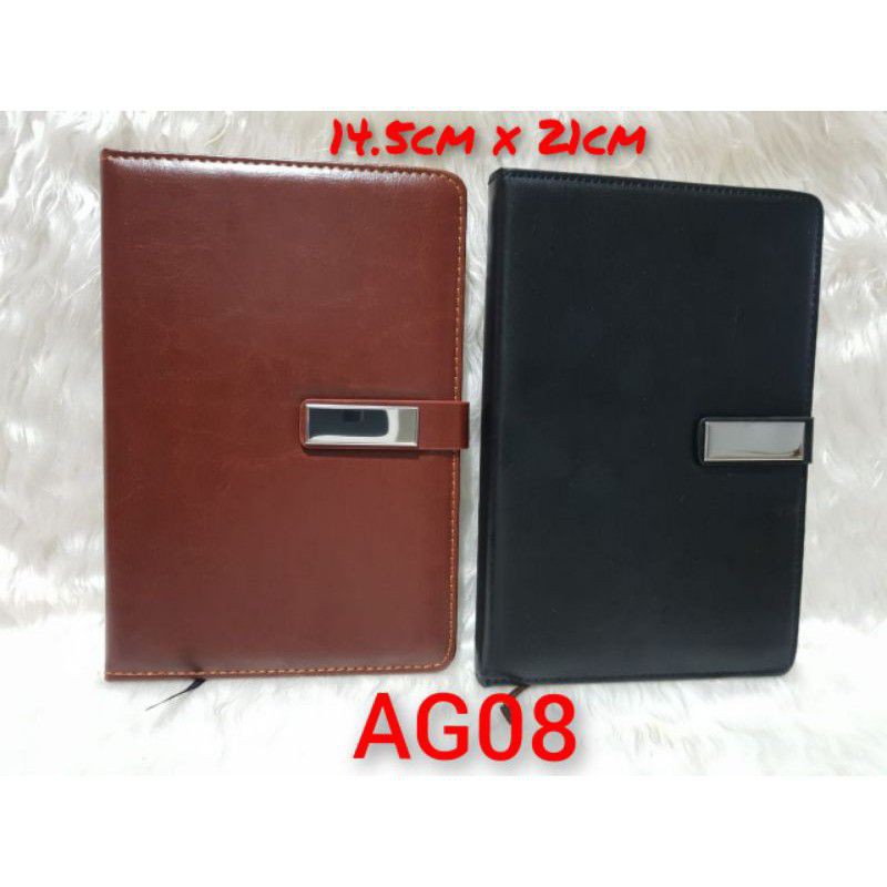 AG 08 Agenda Kulit A5 | Buku Catatan | Notebook Kulit Exclusive dpt dicustom Logo perusahaan / Nama