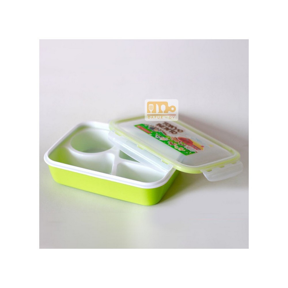 Lunch Box Bento Box Plastik 4 Sekat Premium - Warna