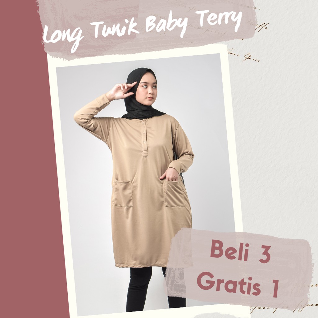 Tunik Wanita/ Tunik Busui / Tunik Muslimah / Tunik Bahan Babyterry / Tunik Princess/ Dress Wanita/Tu