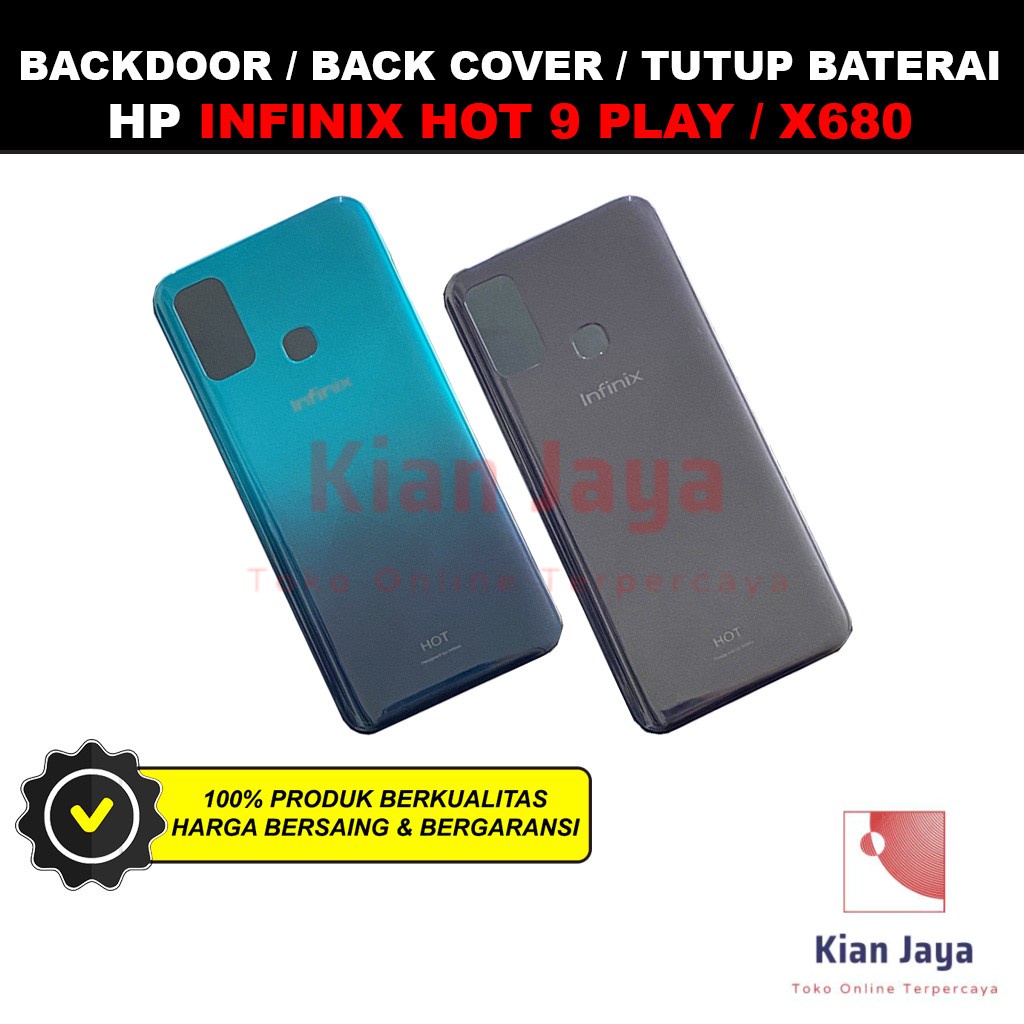 Back Cover Backdoor Infinix Hot 9 Play X680 Tutup Belakang Baterai Cassing Casing Backcase Original