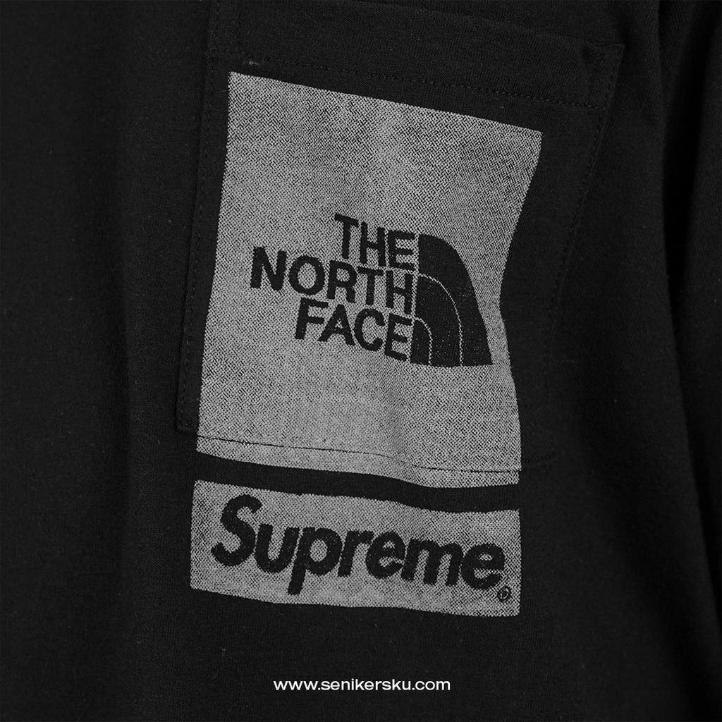 Supreme TNF Print Pocket Black Tee