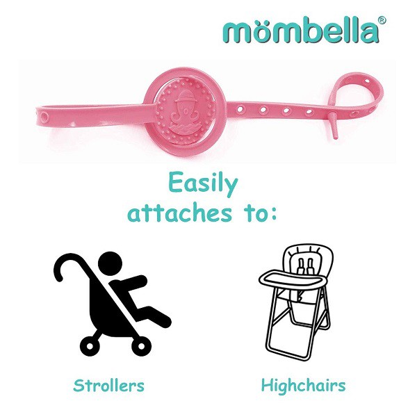 Mombella Within Arms Reach Teether Strap Gigitan Sekaligus Pacifier Strap