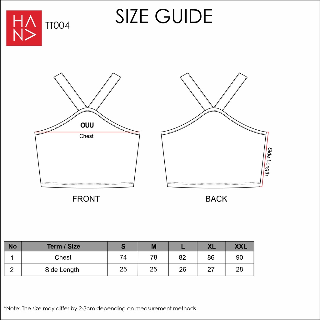 Hana Fashion - V-Rope Casual Crop Tank Top Sablon Wanita Tali V - TT004