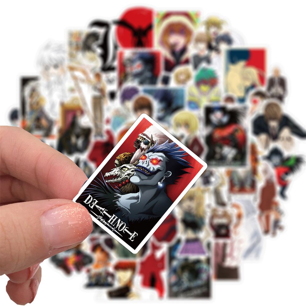 ELEGANT 50Pcs/Lot Anime Cartoon Stickers DIY Toy Sticker Japanese Anime Sticker DEATH NOTE Anime Stickers For Laptop Skateboard Notebook Graffiti Stickers Waterproof Stationery Sticker Motorcycle Phone Graffiti Sticker Stickers Poster