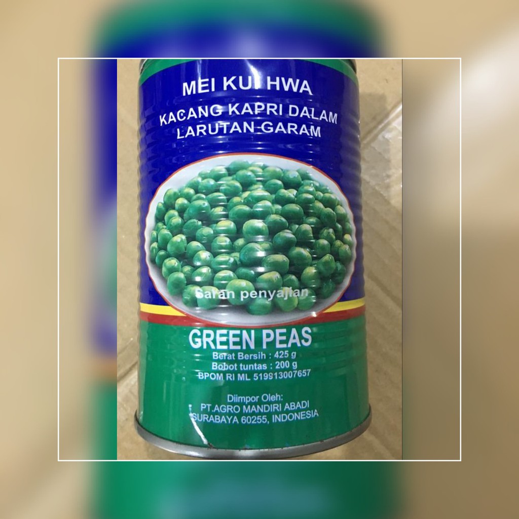 Jual Mei Kui Hwa Green Peas /Kacang Kapri dalam Kaleng 425 gr Shopee