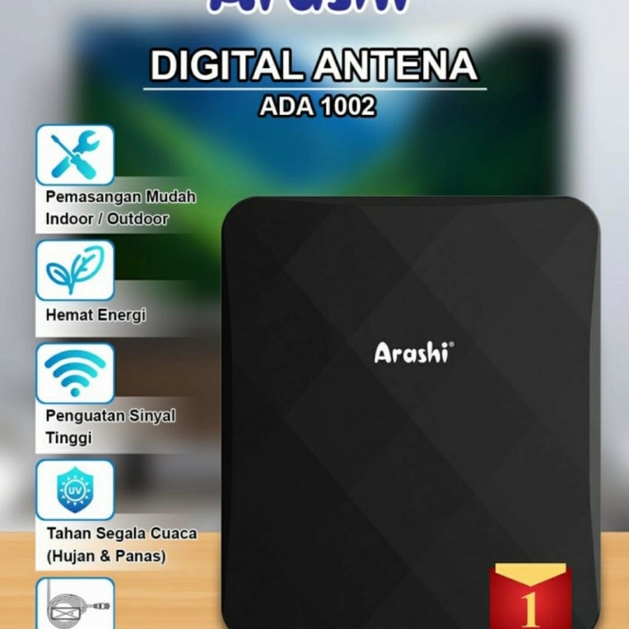 ARASHI ADA 1002 - Antena Tv Digital Indoor Outdoor Booster