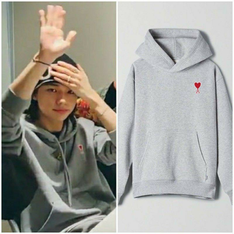 Jaket Hoodie Jumper Stray Kids Seungmin style MINI AMI Love Small Logo