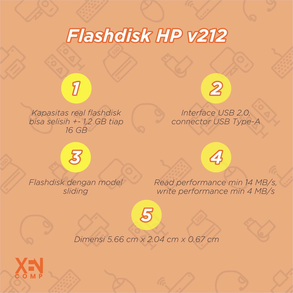Flashdisk HP V212 64GB USB 2.0 ORIGINAL