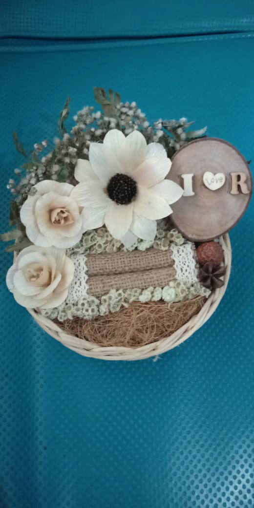 Eternal Natural Rustic/rattan Ring Basket (mahar Tempat Cincin/ring Bearer)