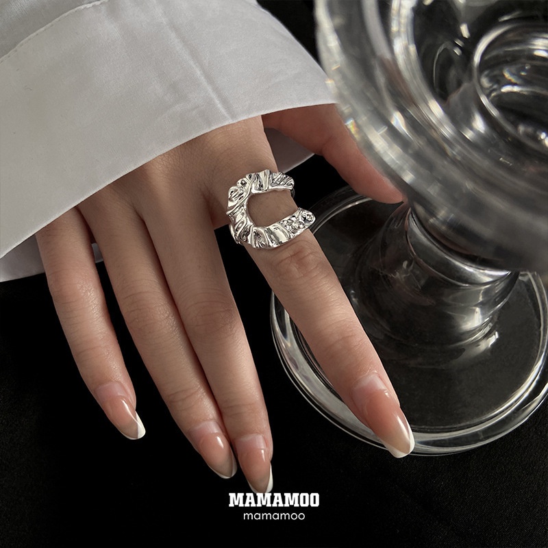 Cincin Model Terbuka Bentuk U Gaya retro hip hop Untuk Wanita