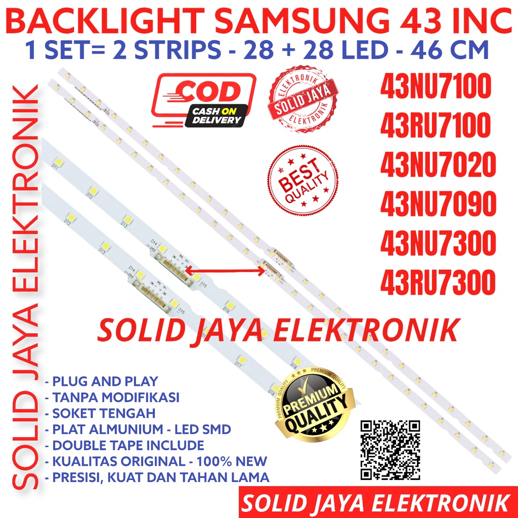 BACKLIGHT TV LED SAMSUNG 43 INC UA 43NU7100 43RU7100 43NU7020 43NU7090 43NU7300 43RU7300 UA43NU7100 UA43RU7100 UA43NU7020 UA43NU7090 UA43NU7300 UA43RU7300 LAMPU BL SMD 6V STRIPS LIDI STRIP 43NU 43RU UA-43NU7100 UA-43RU7100 UA-43NU7090 UA-43NU7300 43INCH