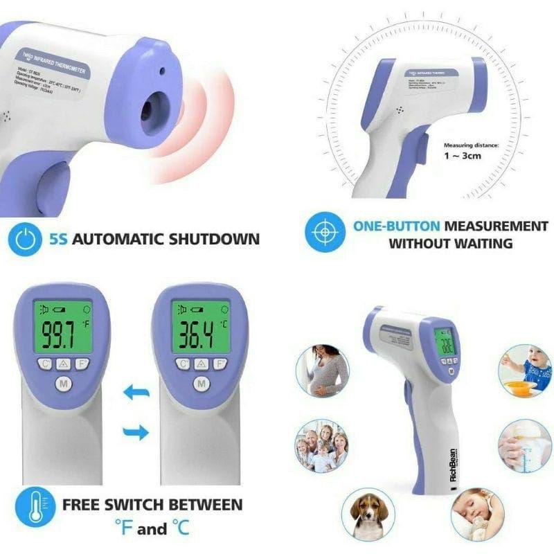 Termurah MEDAN Termometer Termogun Thermogun Thermo Gun Thermometer Gun infrared Suhu Tubuh Non Kontak Laser Digital Suhu