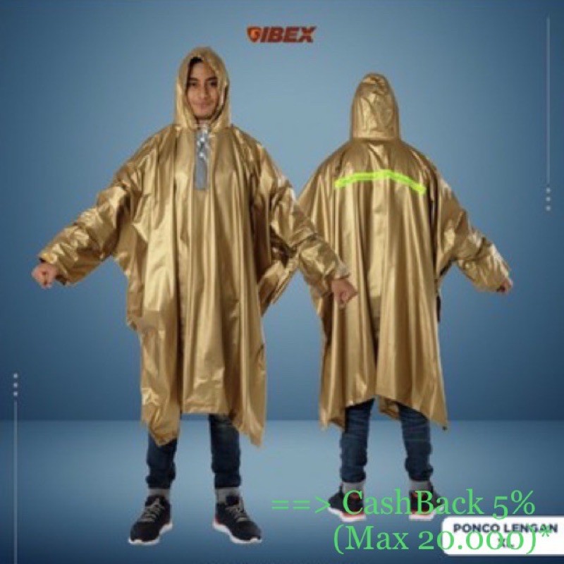 Jas Hujan Ponco Lengan Gemini Poncho Jumbo Big Size Besar Kelelawar merk Tiger Head Elmondo Gajah