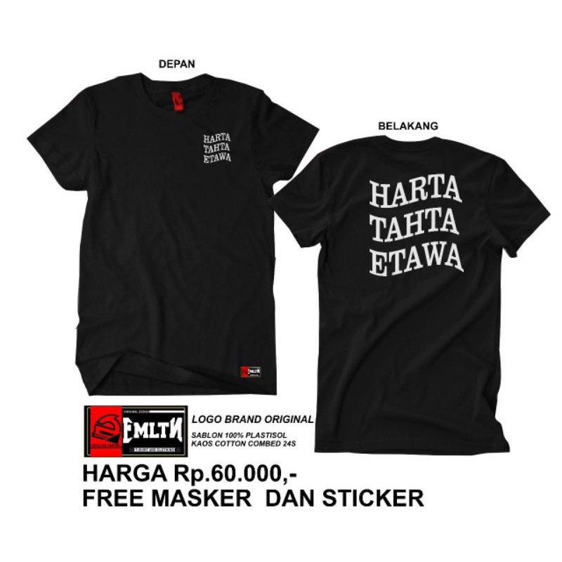 Kaos HARTA TAHTA ETAWA/KAOS DISTRO NGARIT/TUKANG NGARIT MILENIAL