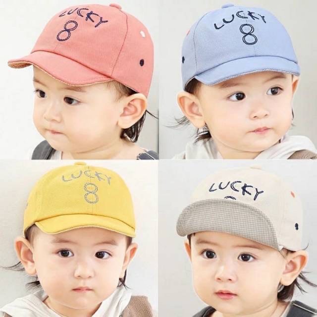 Topi 0-2 Tahun Baseball Anak Bordir Lucky 8 High Quality CBKS VC