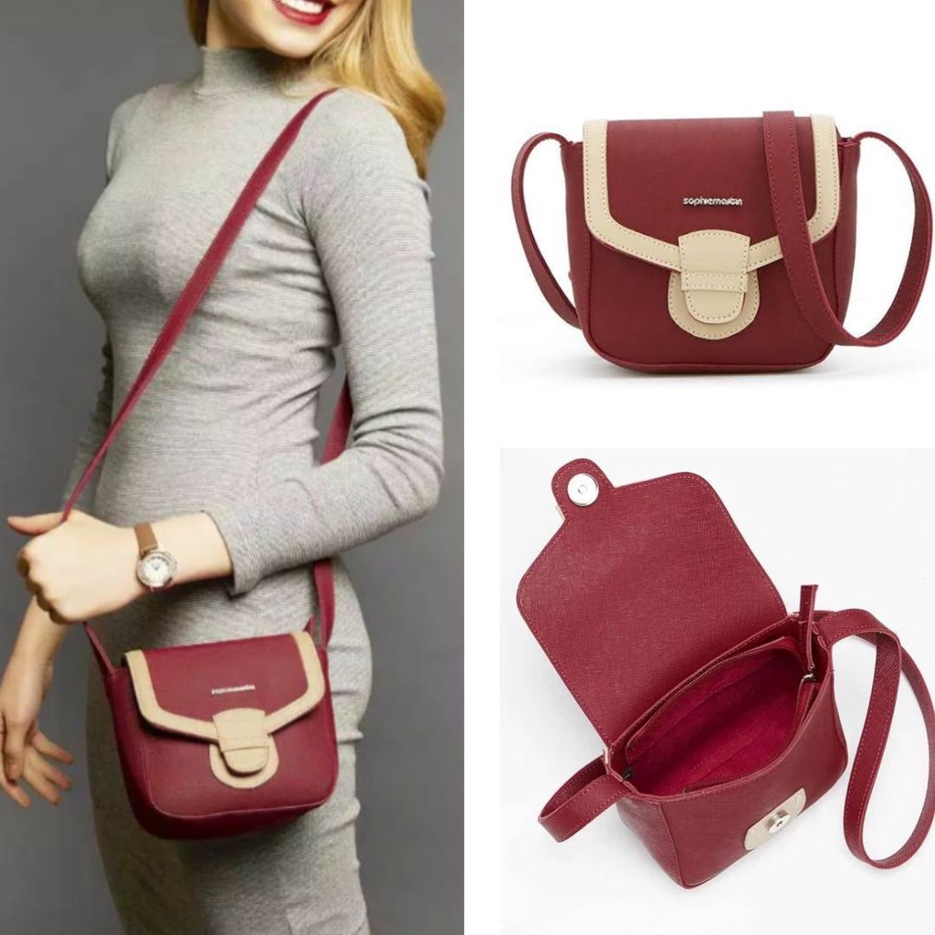 Tas sling merah sophie martin paris T5701R lacind bag