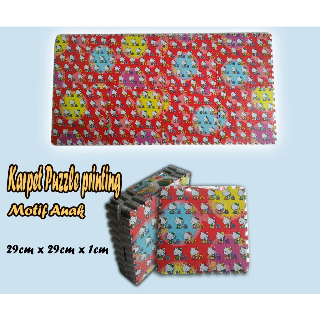 Matras Puzzle Eva Gambar Hellokotty Sticker - Matras karakter Motif Anak 29x29cm