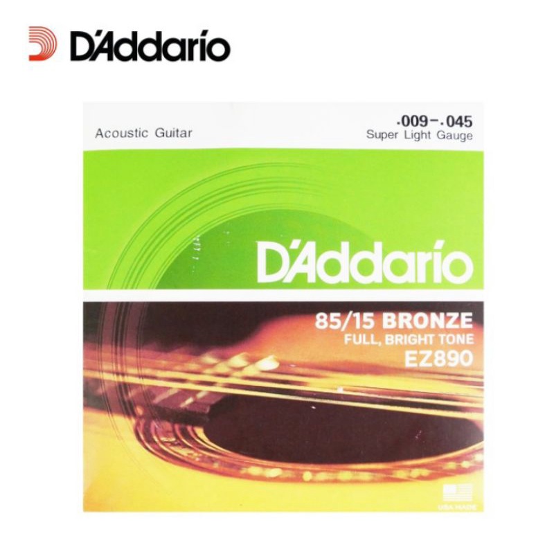 Senar Gitar Akustik D'Addario (09) EZ890 Super Light Gauge Daddario