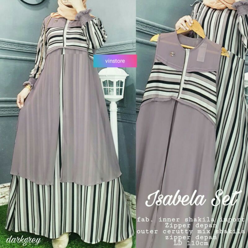 ISABELA set Wanita Muslim (inner dan Auter)