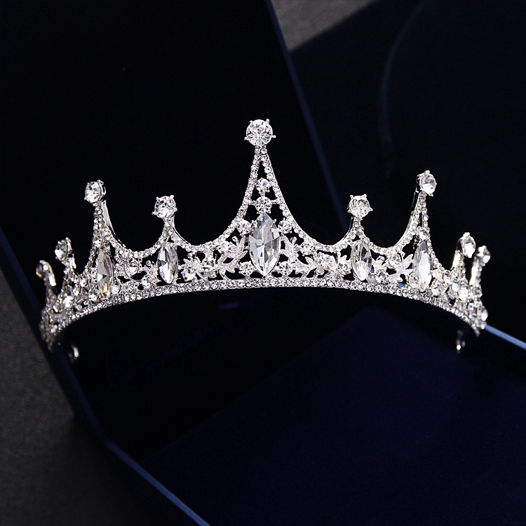 Set Perhiasan Kalung Tiara Kristal Berlian Imitasi Untuk Pengantin Wanita