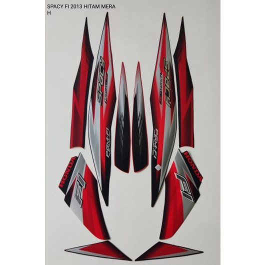 STRIPING SPACY FI 2013 HITAM MERAH