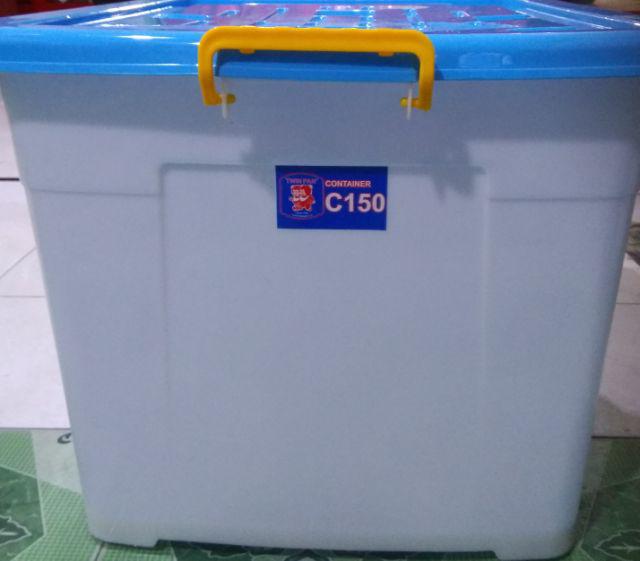 Khusus Jnt-jtr-gojek-grab Container/box Tutup + Roda C 150 Liter Jumbo Twinpan