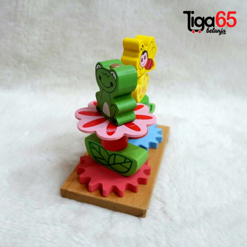 365 Mainan Edukasi / Mainan Kayu / Interest Animal Gear / Puzzle Kayu PZ313