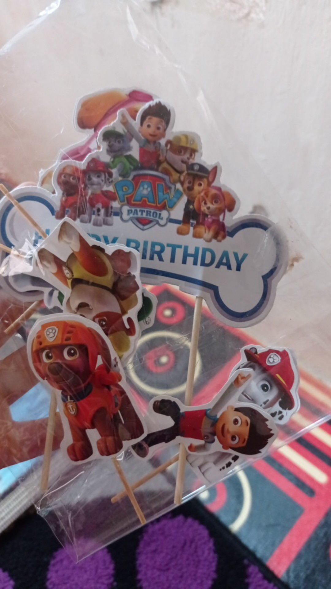 Topper Cake/cupcake Tambah Nama, Hiasan Kue Ulang Tahun, Motif <br />paw Patrol