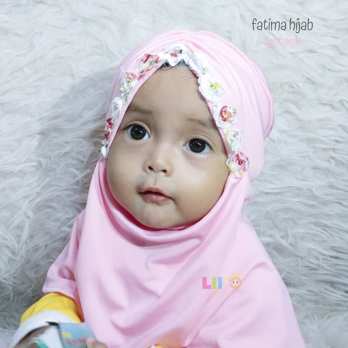 Lil'O Jilbab Series - Fatima Hijab / KerudungvAnak Bayi Perempuan - Fuschia S 1