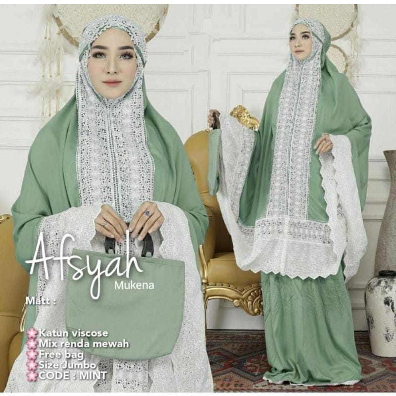 Mukena Afsyah Bahan Rayon Super Premium Super Adem/Terbaru/Terlaris/Kameh.co